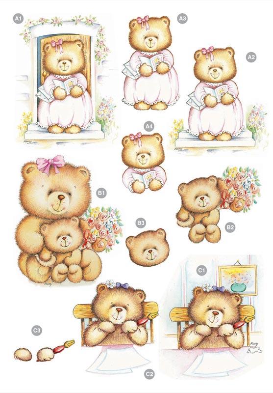 Craft UK Cute Girly Bears .