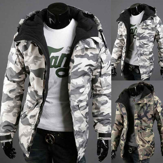 Military Camo Hoodie Jacket – Men's Lightweight British Fashion Outerwear