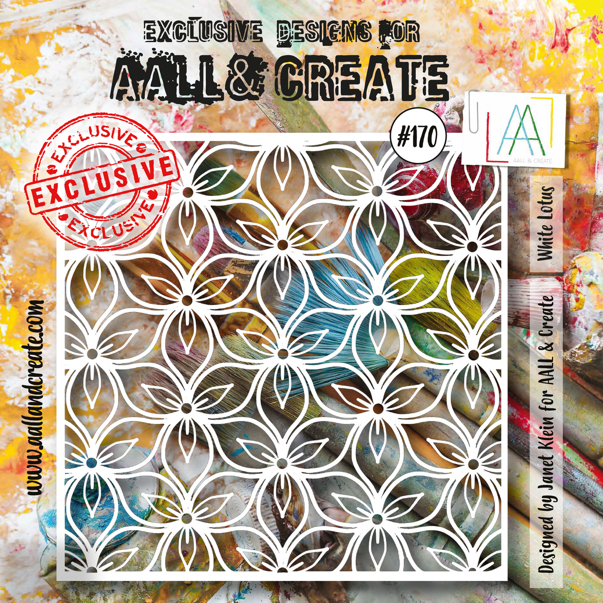 AALL and Create 6"x6" Stencil - #170 - White Lotus