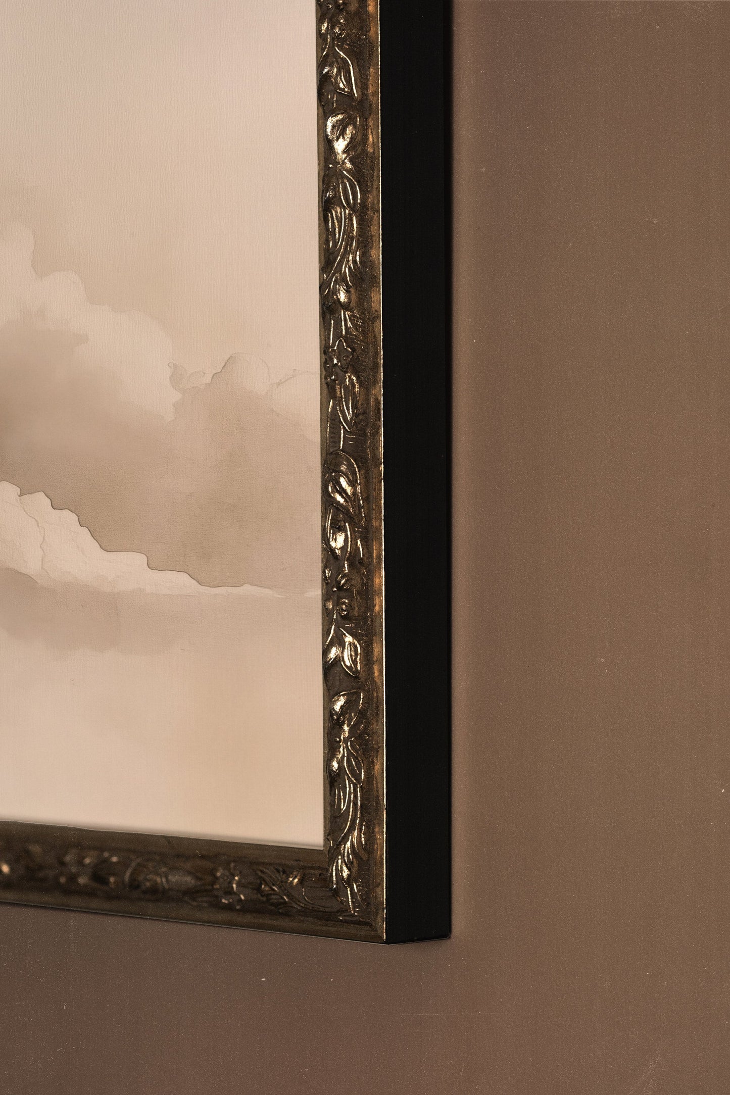 KUSCHELIGE WOLKEN, SILBERNER VINTAGE RAHMEN