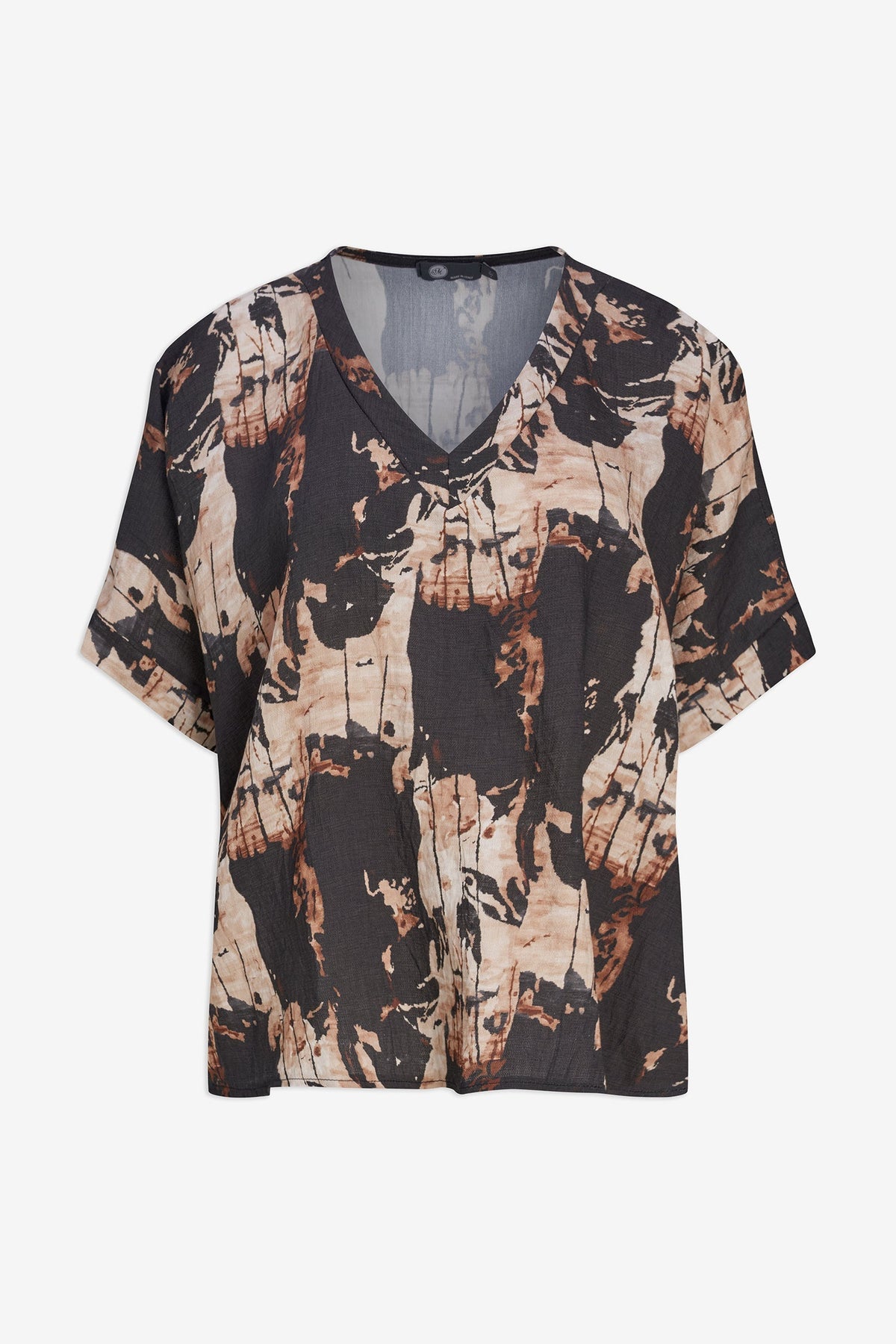 Women's Printed Oversized V-Neck Tunic