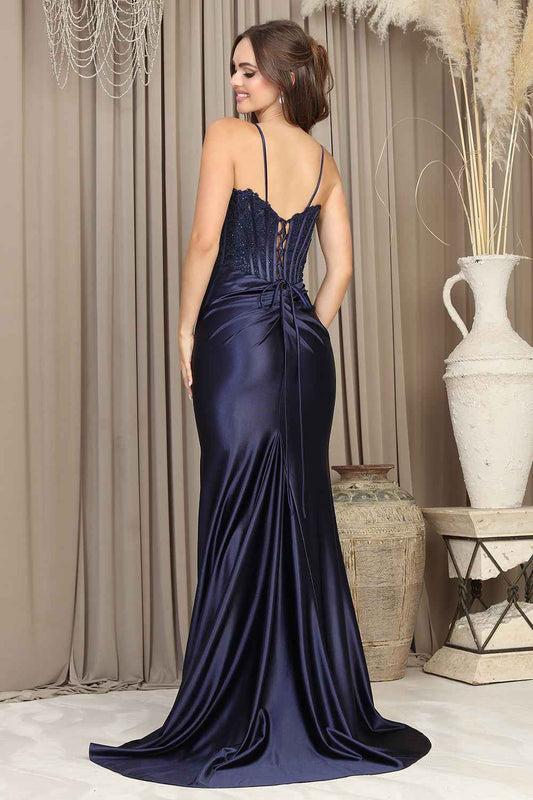 Fitted strapless sheer lace corset dress