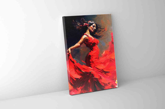 Wandkunst – Das rote Kleid – Edle Kunstwerke. Goldlack