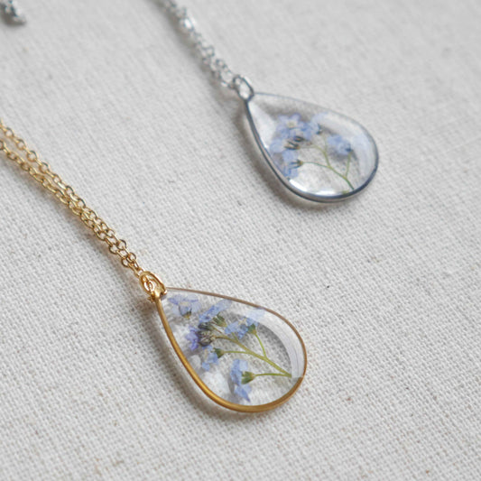 Collier Myosotis - goutte (grand)