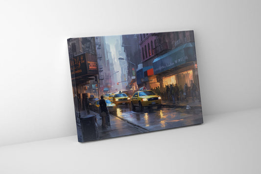 Leinwandbild-Nachtstraßen von NYC-RGB Lack