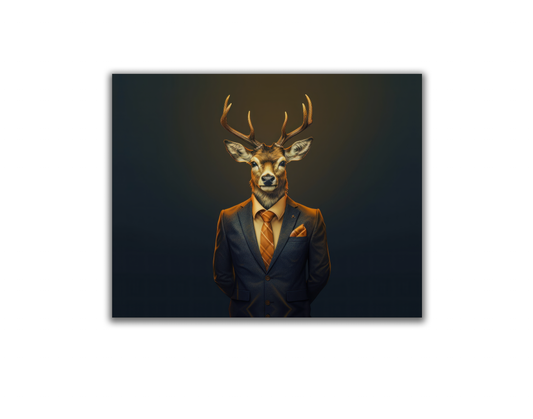 Wandbild Hirsch Chef – Moderne Kunst – Leinwandbilder Wildtiere