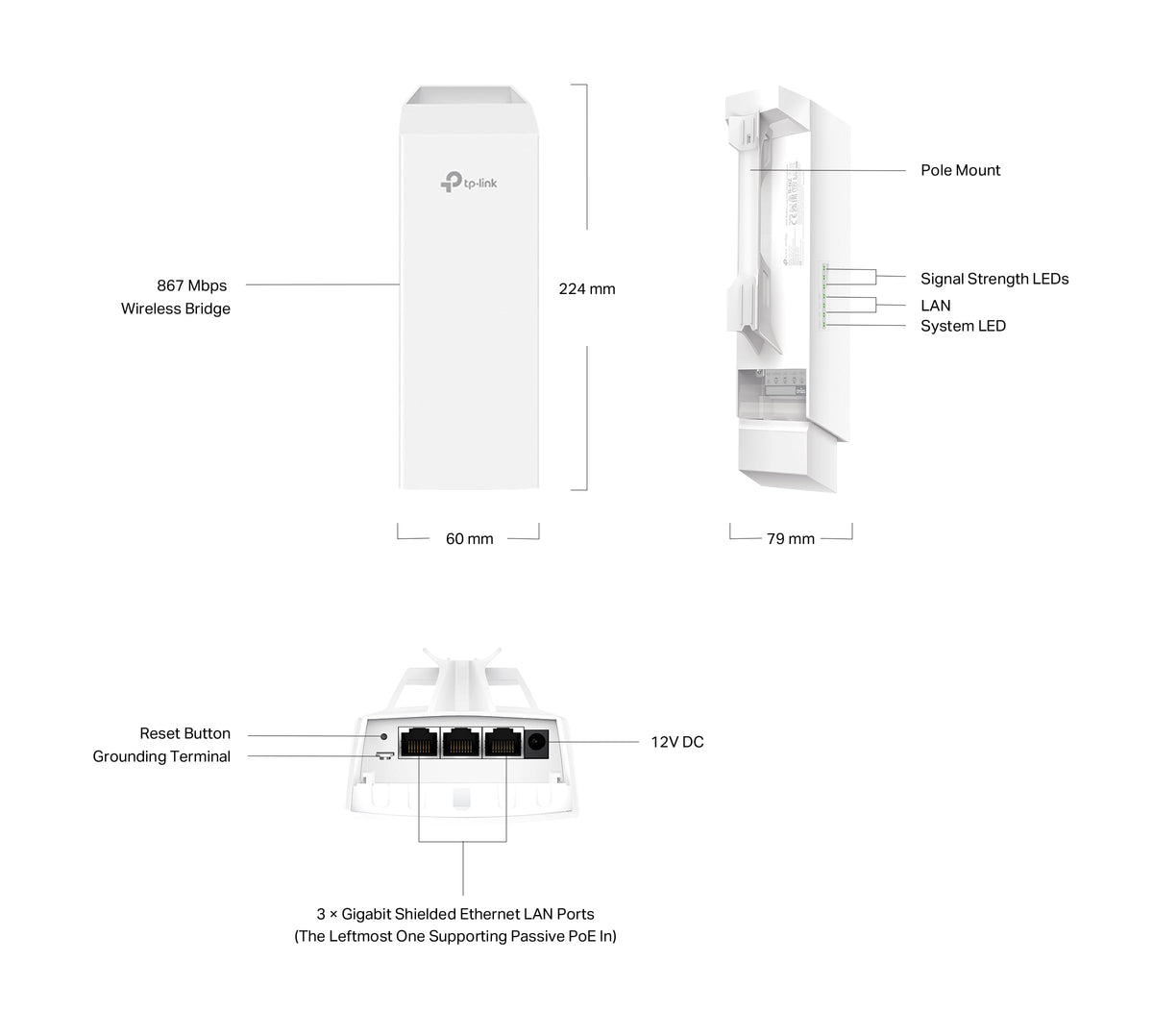 TP-Link Omada Outdoor WiFi Bridge Kit (EAP211-Bridge KIT) - Point-to-Point Long-Range Wireless Bridge, 5GHz 867Mbps Speed, Secure & Reliable Transmission, IP65 Weatherproof, Easy Installation š All In One Marketplace Canada