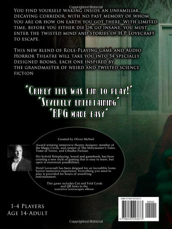 Cthulhu Parlour's: Hotel Lovecraft: Audio Horror Gamebook. Solo or 2-4 Players. Not just for Halloween easy RGP for ages 12 to adults