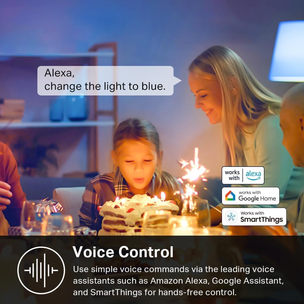 Kasa Smart Light Bulbs, Full Colour Changing Dimmable Smart WiFi Bulbs Compatible with Alexa and Google Home, A19, 9W 800 Lumens,2.4Ghz only, No Hub Required, 2-Pack (KL125P2), Multicolour 🍁 All In One Marketplace Canada
