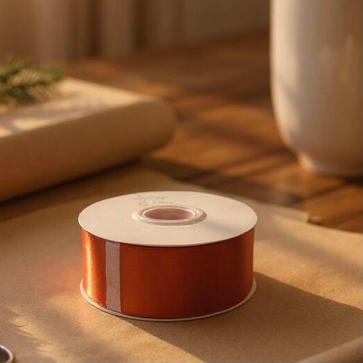 Satin Ribbon Double Face-Orange #761- 3.8 cm Wide