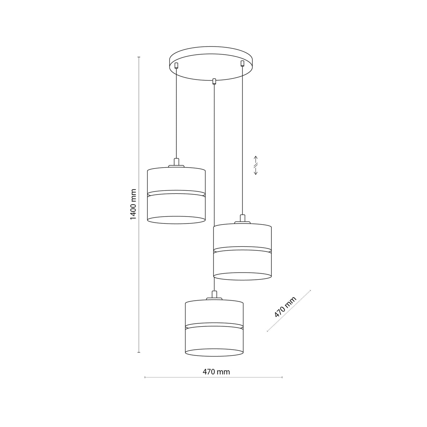 LINOBIANCO 3-Light Cluster Pendant with Linen & Jute Shades for Dining, Kitchen & Living Room - AURABAGS SHOP