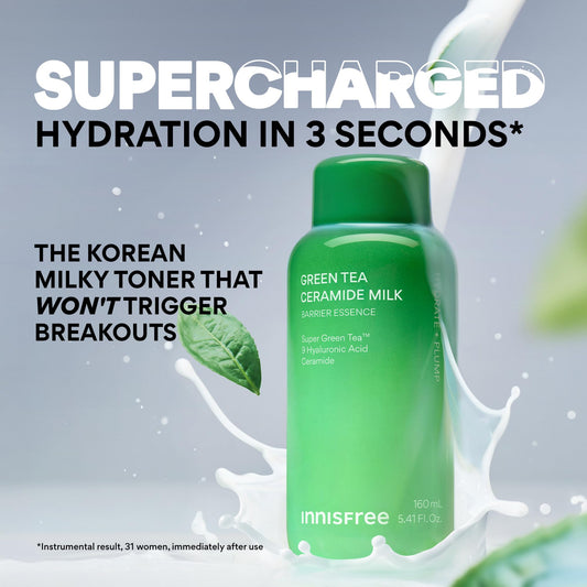 innisfree Green Tea Ceramide Milk, Hydrating & Lightweight Milky Toner for All Skin Types including Acne-Prone and Sensitive Skin 🍁 All In One Marketplace Canada