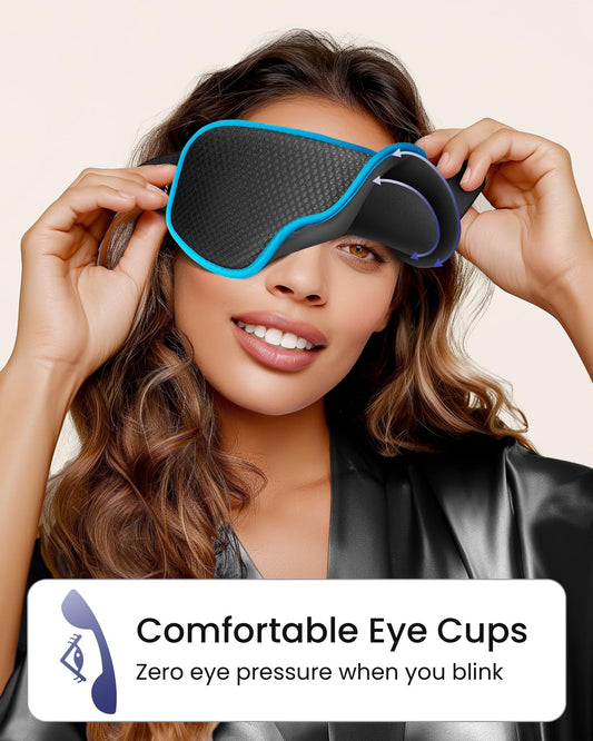 WAOAW Sleep Mask Blackout, Eye Mask for Sleeping - 3D Breathable Soft Comfortable๏ผ Adjustable Light Blocking Night Sleeping Mask๏ผBlue๏ผ ๐ All In One Marketplace Canada