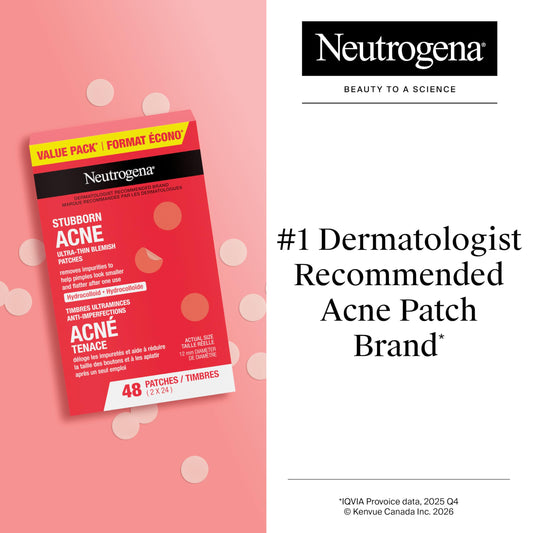 Neutrogena Stubborn Acne Blemish Pimple Patches, Hydrocolloid, 2x24 Pack 🍁 All In One Marketplace Canada