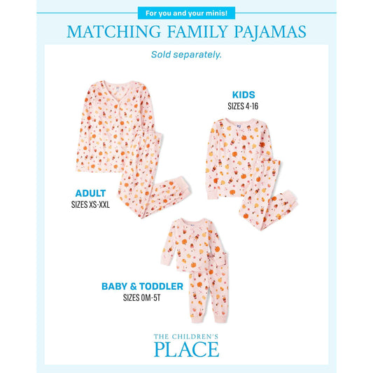 The Children’s Place Family Matching, Christmas and Holiday Pajama Sets, Cotton, Pumpkin/Candy Halloween, 3X-Large