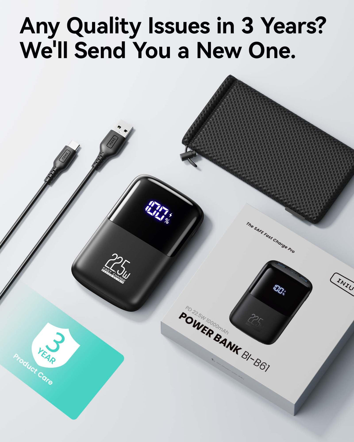 INIU Power Bank, Smallest 22.5W 10000mAh Portable Charger, USB C in&Out Fast Charging 3-Output Mini Battery Pack Charger with Phone Holder for iPhone 17 16 15 14 Samsung S24 S23 AirPods iPad etc ๐ All In One Marketplace Canada