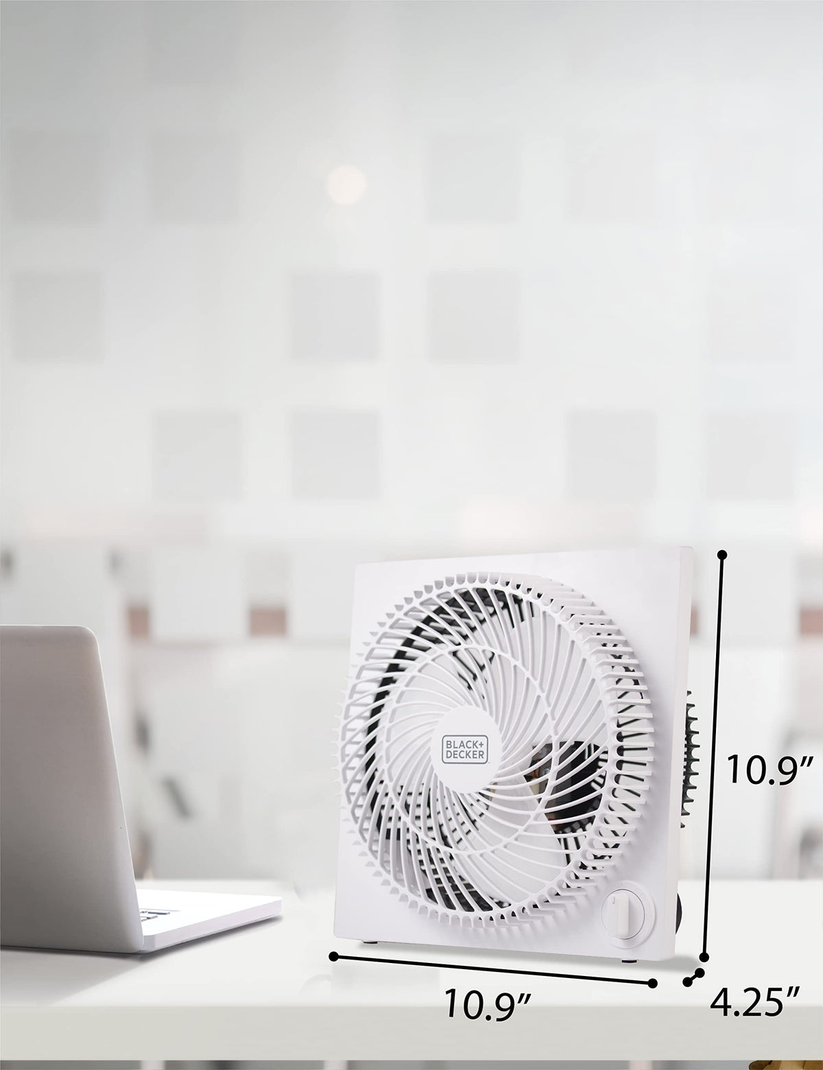 Black & Decker 9 in. Frameless Tabletop Box Fan, White 🍁 All In One Marketplace Canada