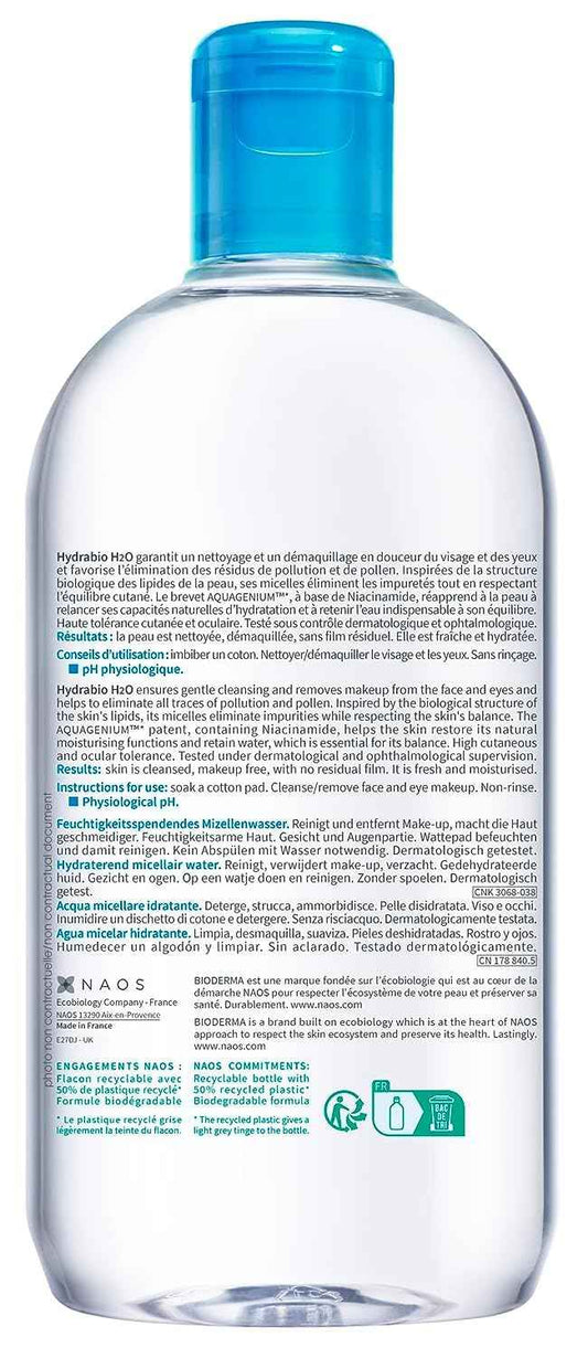 Bioderma Hydrabio H2O Micellar Water, Cleansing and Makeup Removing Gentle Face Cleanser for Dehydrated Sensitive Skin 🍁 All In One Marketplace Canada