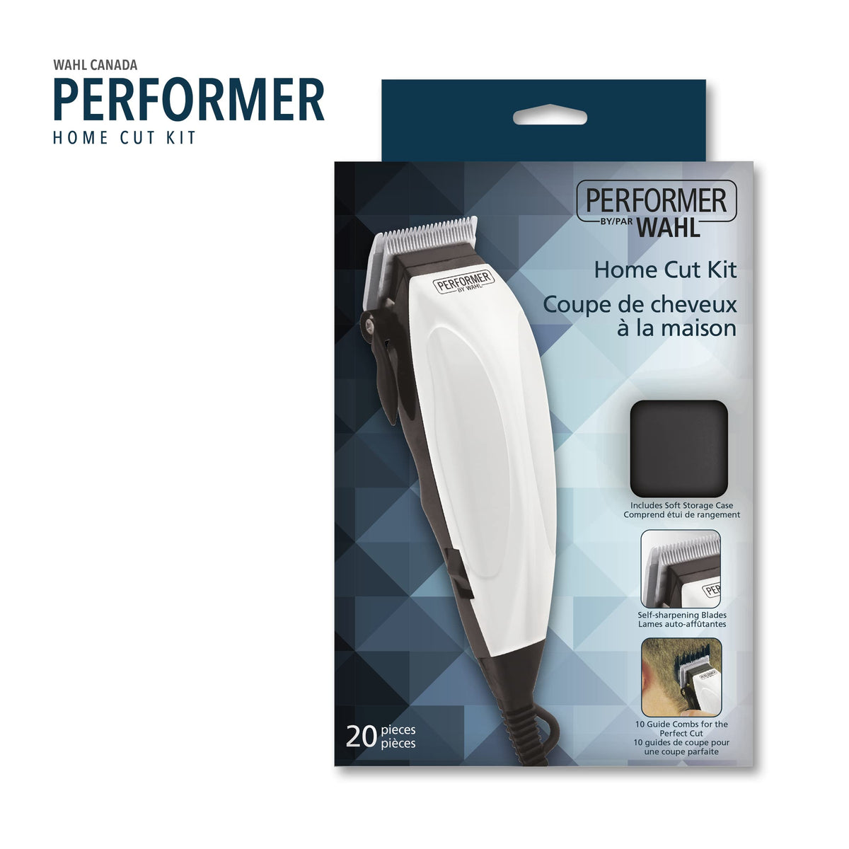 Wahl Canada Performer Haircutting Kit, Quality Economy Clipper Complete with Accessories, Powerful, Quiet Motor, Self-Sharpening Precision Ground Blades, Hair Clipper, At Home Haircutting Kit - Model 3160 ๐ All In One Marketplace Canada