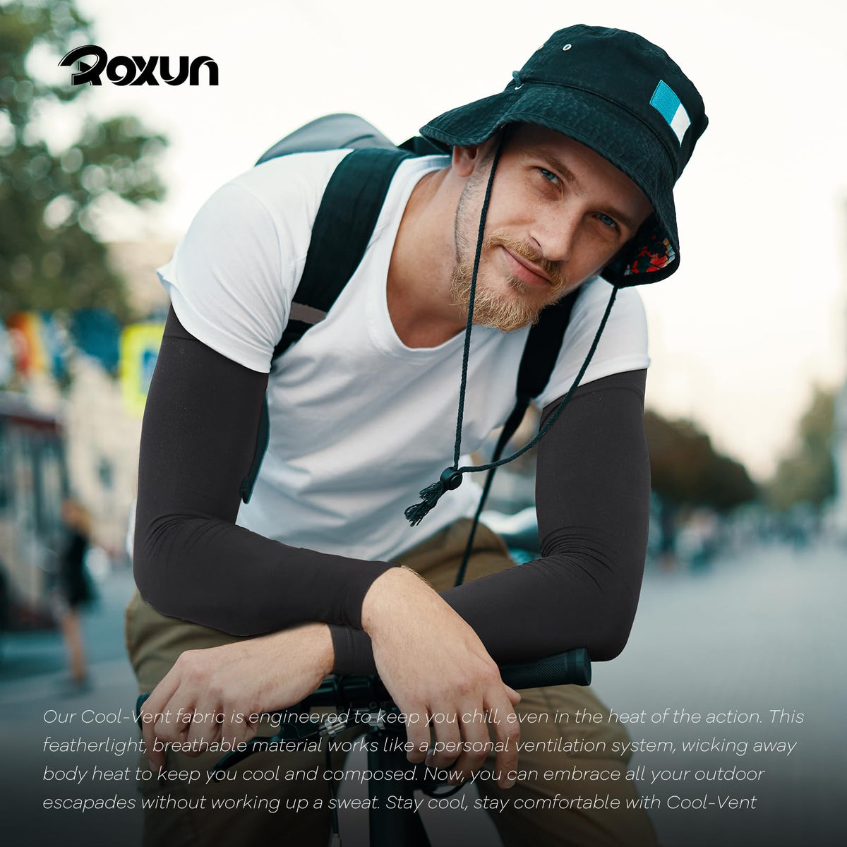 ROXUN 2 Pairs Arm Sleeves, Cooling UV Sun Protection Sports Compression for Men/Women 2 White 🍁 All In One Marketplace Canada
