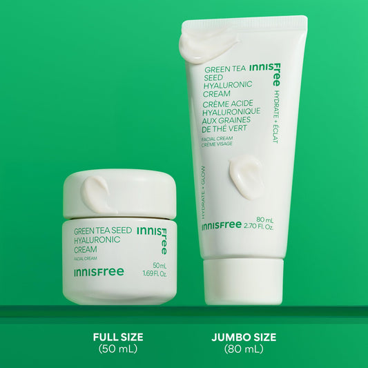 innisfree Jumbo Green Tea Seed Hyaluronic Acid Cream With Barrier Boosting Complex and Ceramide, Korean Hydrating Face Moisturizer for Dry Skin 🍁 All In One Marketplace Canada