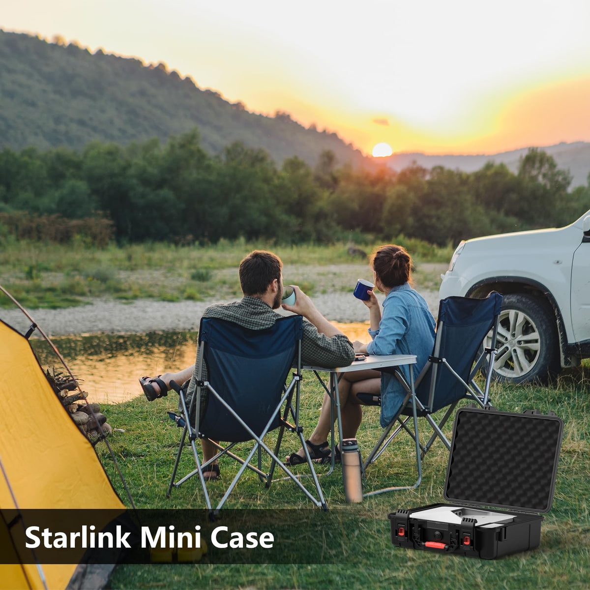 MEKEET Starlink Mini Case, IP67 Waterproof Hard case Fits Star Link Mini Dish, Portable Shoulder Dual Carry Options with Precision Cut Foam for Starlink Accessories,Ideal for Travel and Camping đ All In One Marketplace Canada
