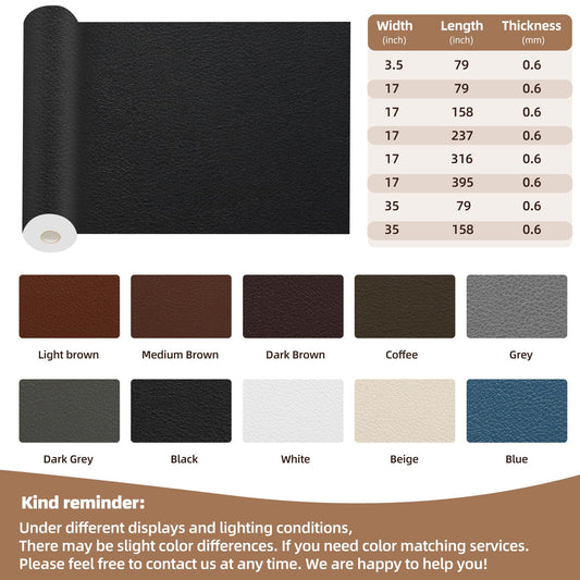 Shagoom Leather Repair Kit, 17X79 inch Self Adhesive Leather Patch Waterproof, DIY Large Vinyl Patches for Couches, Furniture, Kitchen Cabinets, Wall (Black, 17X79 inch) 🍁 All In One Marketplace Canada