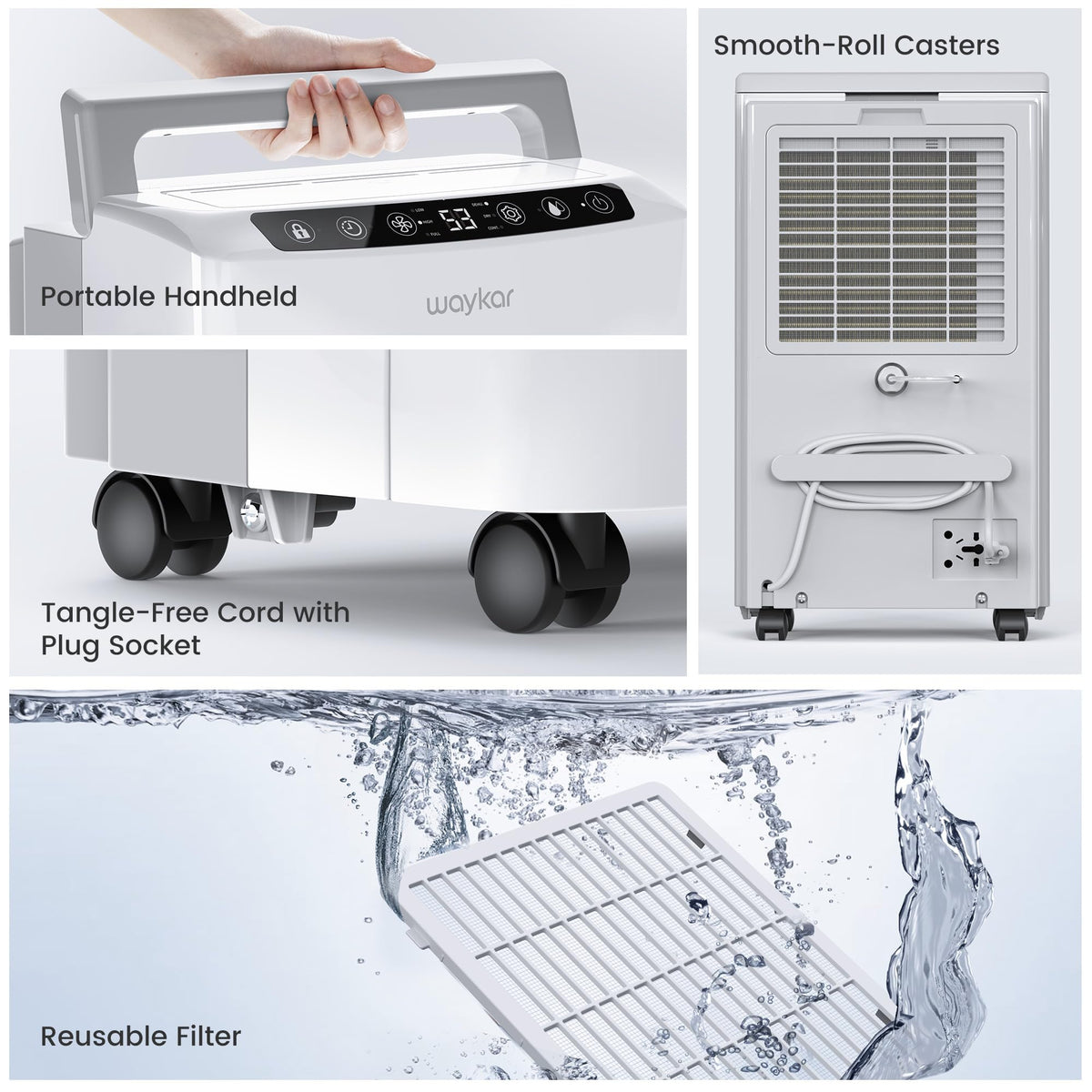 Waykar 2,000 Sq. Ft Energy Star Dehumidifier for Home and Basements, with Auto or Manual Drainage, 0.6 Gal Water Tank Capacity đ All In One Marketplace Canada