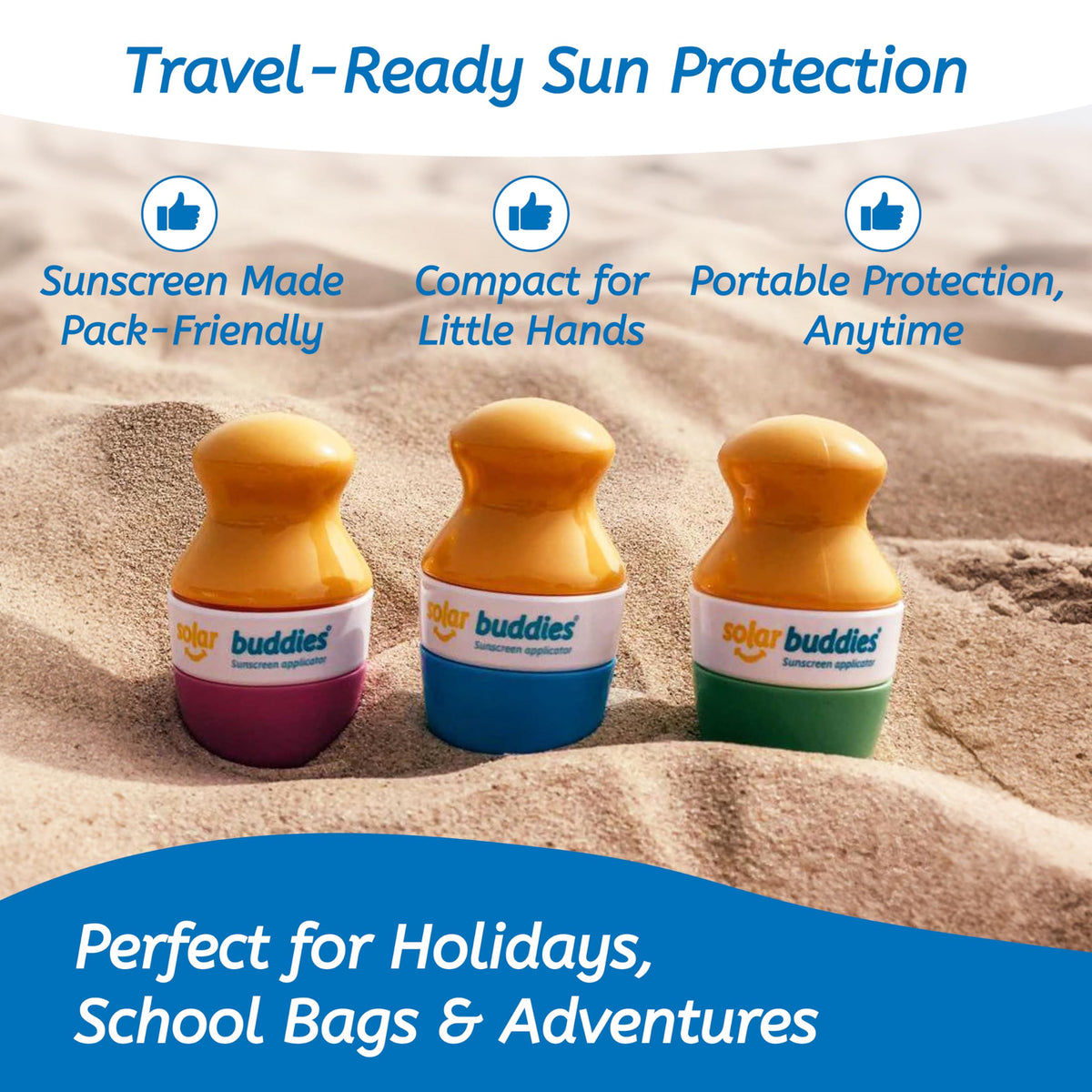 Solar Buddies Sunscreen Applicator - Single Full Green - Refillable Roll on Sponge Sunscreen, Suncream & Lotion Applicator For Kids, Adults & Families - Holds 3.4fl oz, Perfect Size for Travel 🍁 All In One Marketplace Canada