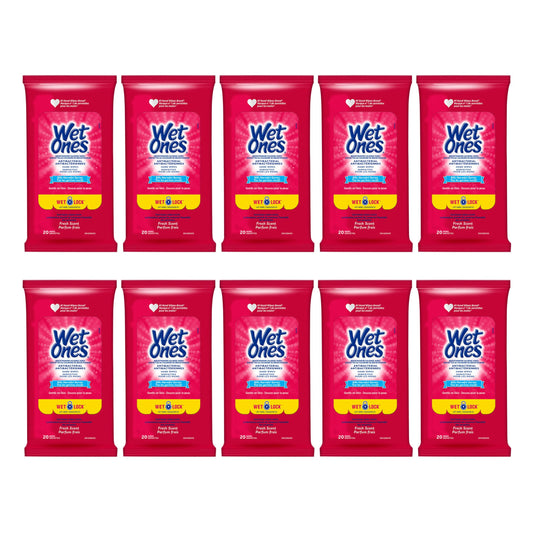 Wet Ones Antibacterial Hand Wipes, Fresh Scent, Wet Wipes, 20 Count (Pack of 10) 🍁 All In One Marketplace Canada