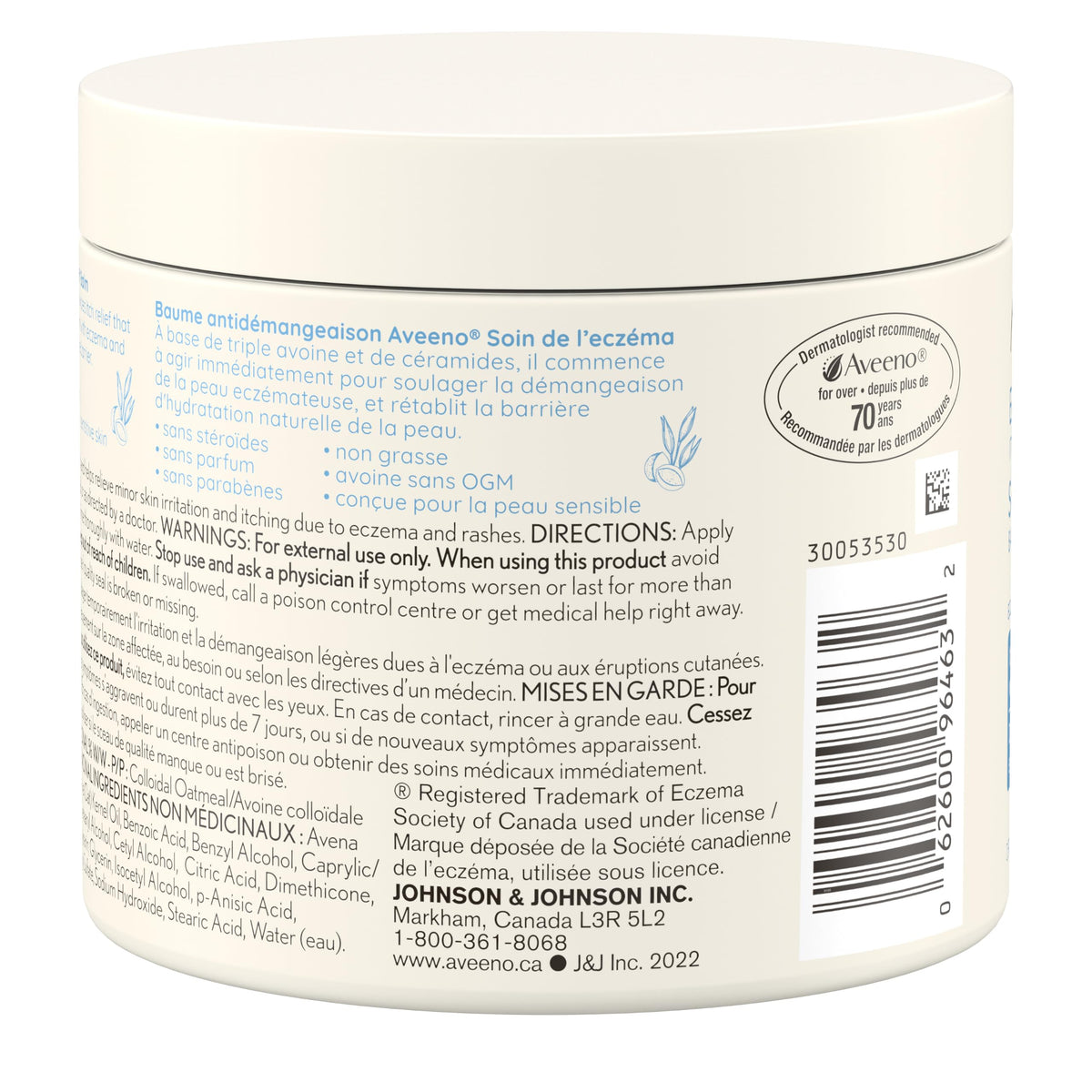 Aveeno Eczema Care Itch Relief Balm, Colloidal Oatmeal Eczema Cream for Instant Itchy Skin Relief, Intense Moisturizing Balm for Sensitive, Eczema-Prone Skin, Steroid- & Fragrance-Free, 311g ๐ All In One Marketplace Canada