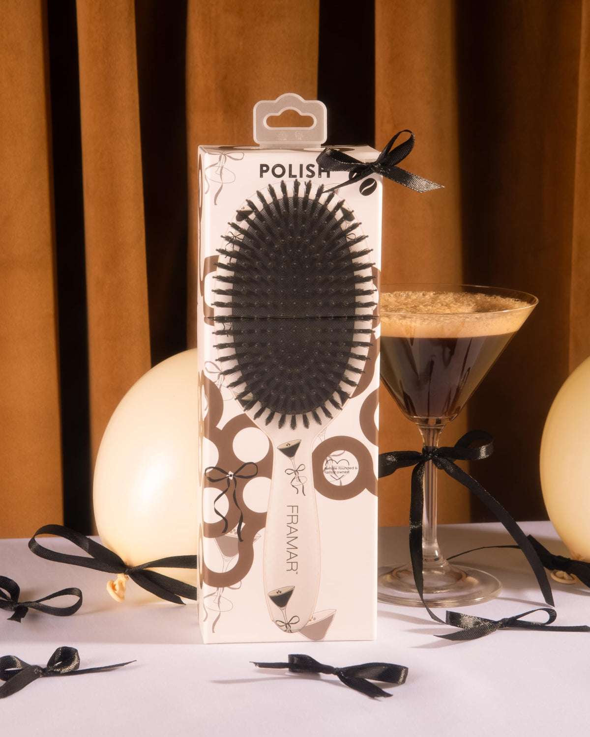 FRAMAR Boar Bristle Hair Brush – Slick Back Hair Brush For Women, Boar Bristle Brush, Slick Back Brush, Hairbrush Women, Brosse a Cheveux, Boar Brush For Volume and Shine – Espresso Martini 🍁 All In One Marketplace Canada