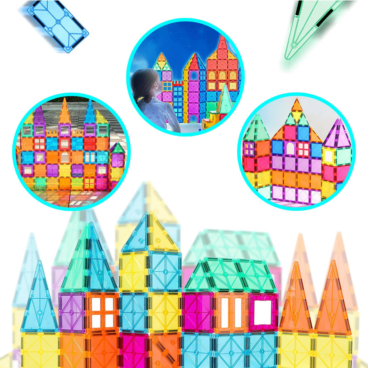 100PCS Magnetic Tiles Magnetic Blocks for Kids 3-5 6-8 8-10 Construction STEM Learning Resources Magnet Building Blocks Toddler Toys Christmas Birthday Gifts Toys for 3 4 5 6 7 8+ Year Old Boys Girls đ All In One Marketplace Canada