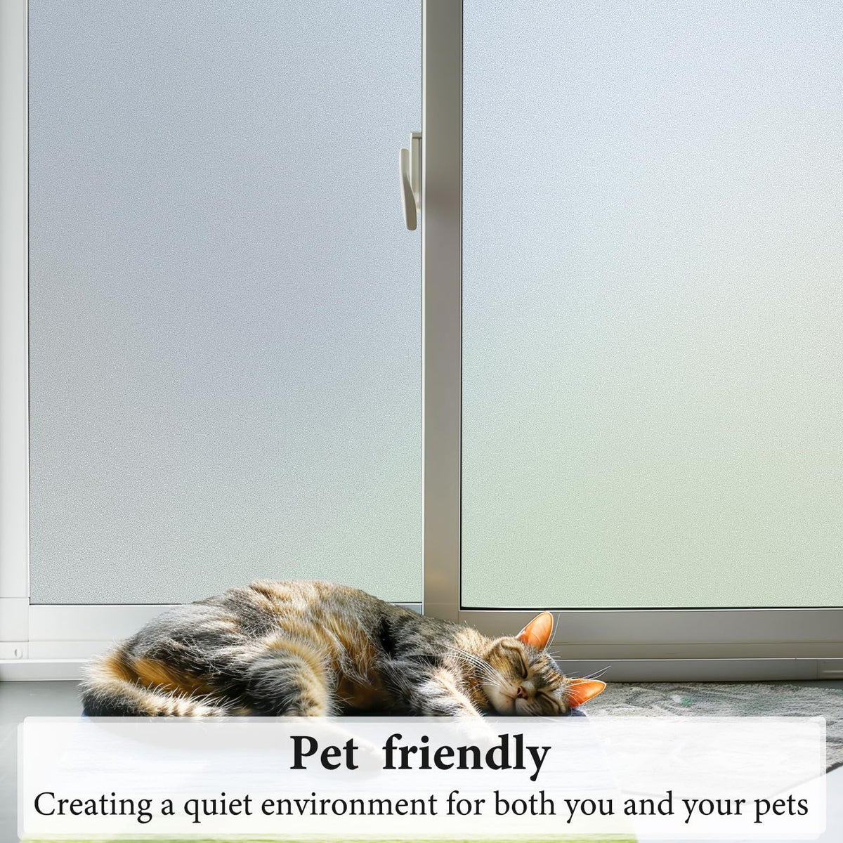 DUOFIRE Privacy Window Film Frosted Glass Film Static Cling Glass Film No Glue Anti-UV Window Sticker Non Adhesive for Privacy Office Meeting Room Bathroom Living Room, Pure Frosted 44.3 x 200cm đ All In One Marketplace Canada