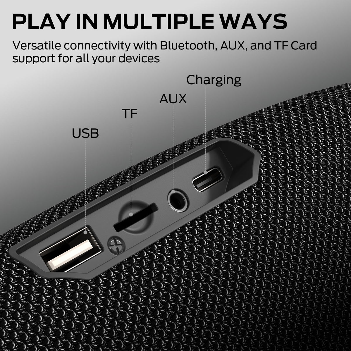 Monster S380 Bluetooth Speaker, Portable Speaker with 40W Stereo Sound, 20H Playtime, IPX6 Waterproof, Bluetooth 6.0, Support AUX/TF Card, TWS Pairing Wireless Speaker for Outdoor Travel Party đ All In One Marketplace Canada