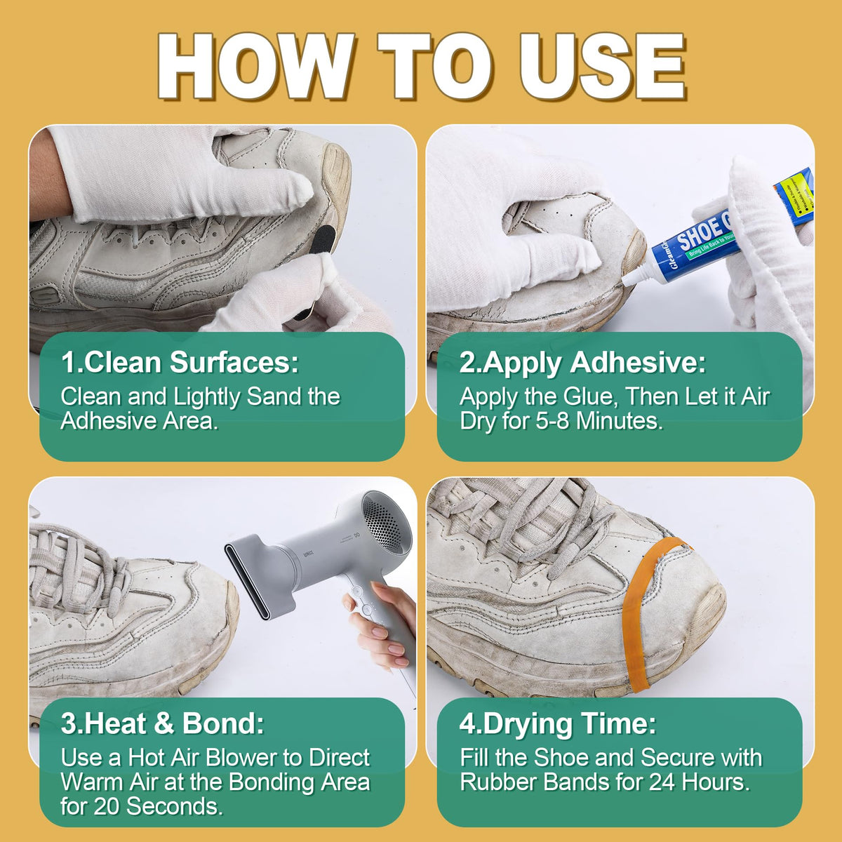 Shoe Glue, Extra Strong Shoe Repair Adhesive - Permanent, Clear, Waterproof Glue for Sneakers, Boots, Heels, Canvas, Soles, Handbags, Leather, Rubber, Vinyl - 20ml x 2 PCS š All In One Marketplace Canada
