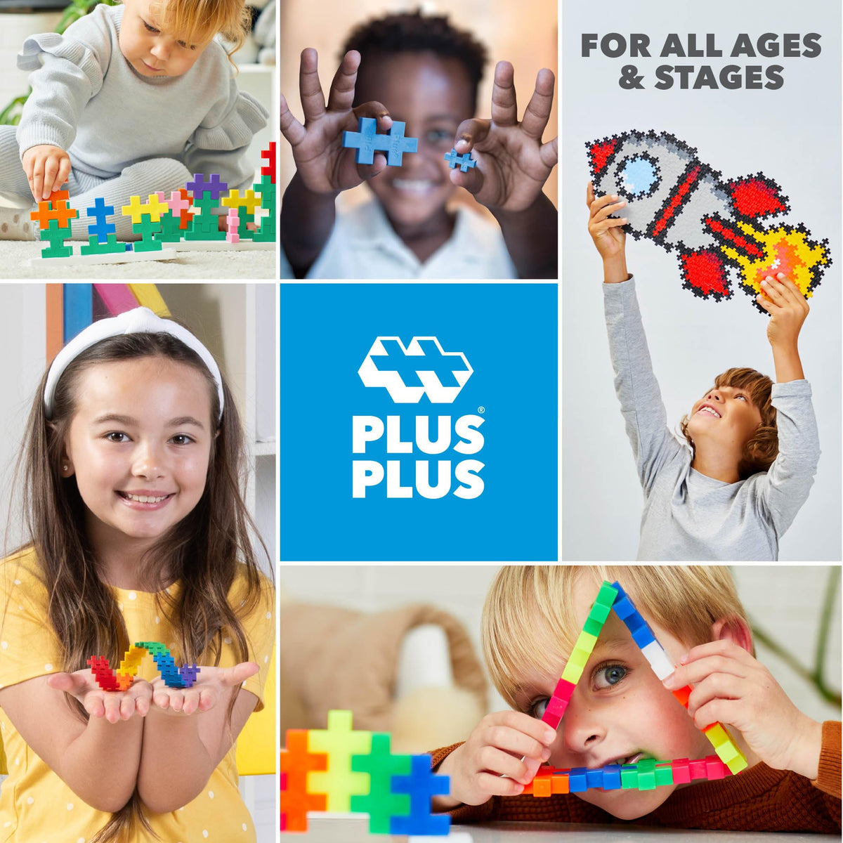 PLUS PLUS - 600 Pcs 12 x 20 mm Basic Colors Set Building Blocks đ All In One Marketplace Canada