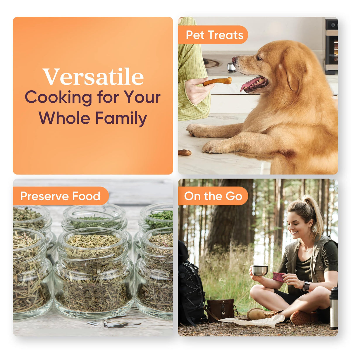 Cosori Food Dehydrator (50 Recipes) for Jerky, Vegetables Fruit, Meat, Dog Treats, Herbs, and Yogurt, Dryer Machine with Temperature Control, 6 Stainless Steel Trays, Rear-Mounted Fan, Silver 🍁 All In One Marketplace Canada