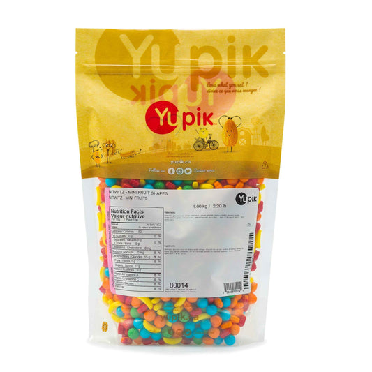 Yupik Mini Fruit Shaped Pressed Candies, 1 kg , 6 Count, Kosher, Nitwitz Candy, Multicolored, Fruity Flavors, Candy Machine Refills, Fun & Nostalgic, Ideal for Gifting, Halloween & Holidays