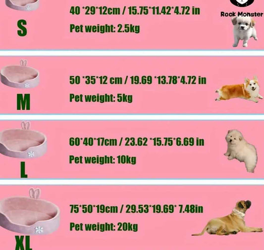Honey Bunny Dog Bed | Bunny Ear Pet Bed