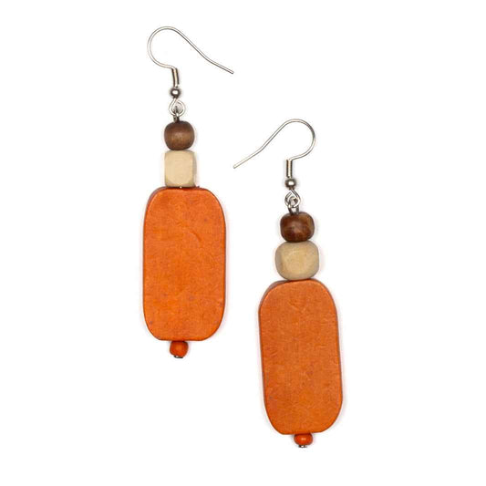 Wooden Lozenge Earring