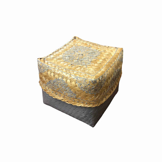 Grey Henna Rattan Box