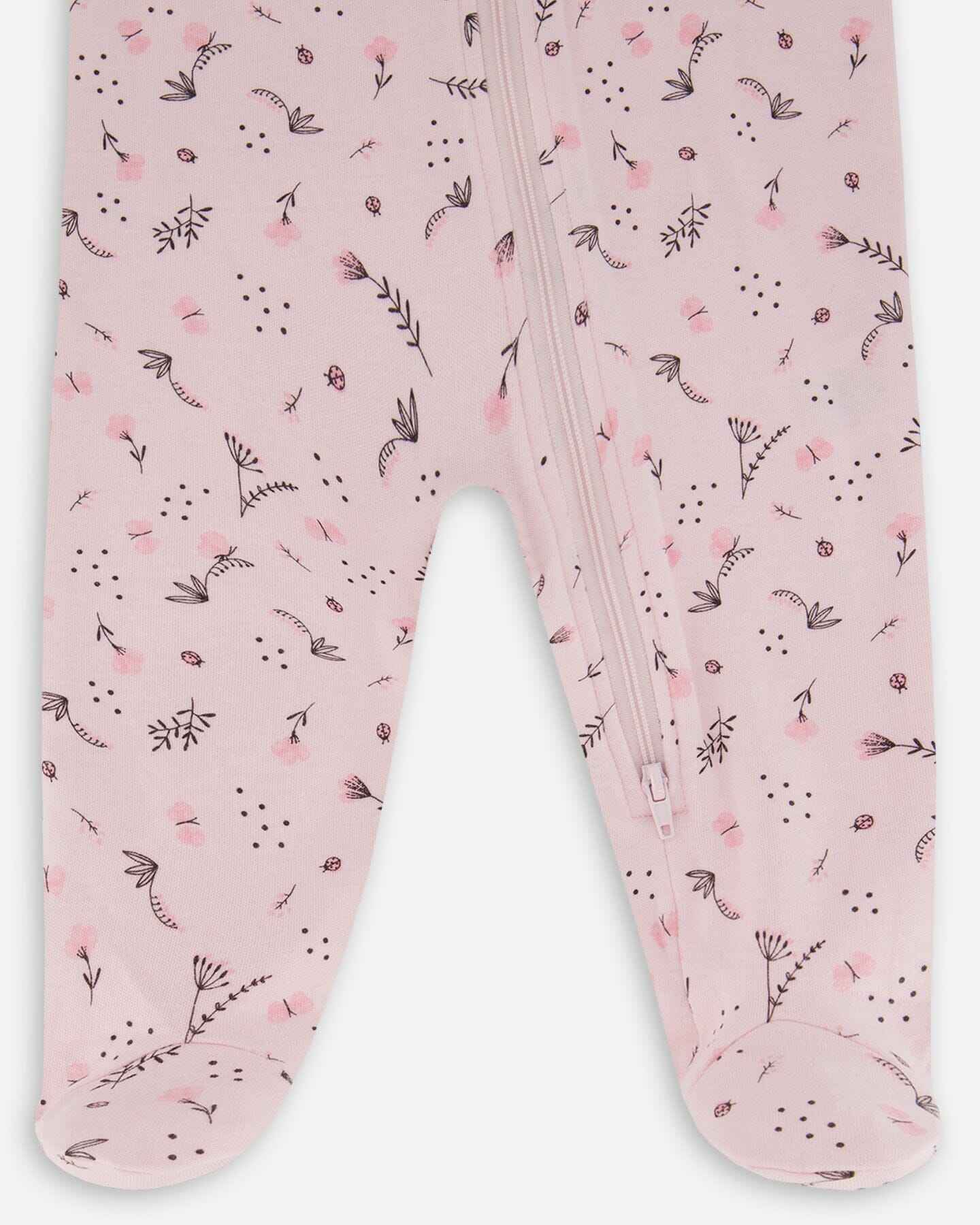 Printed Organic Cotton One-Piece Pajama Off-White And Multi Truck