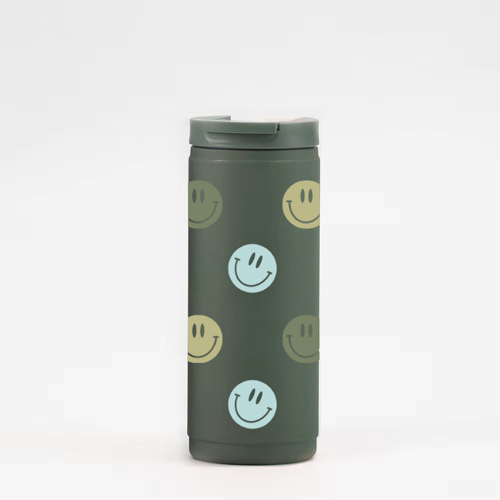 16oz Isolierbecher – Salbeigrün mit Smiley