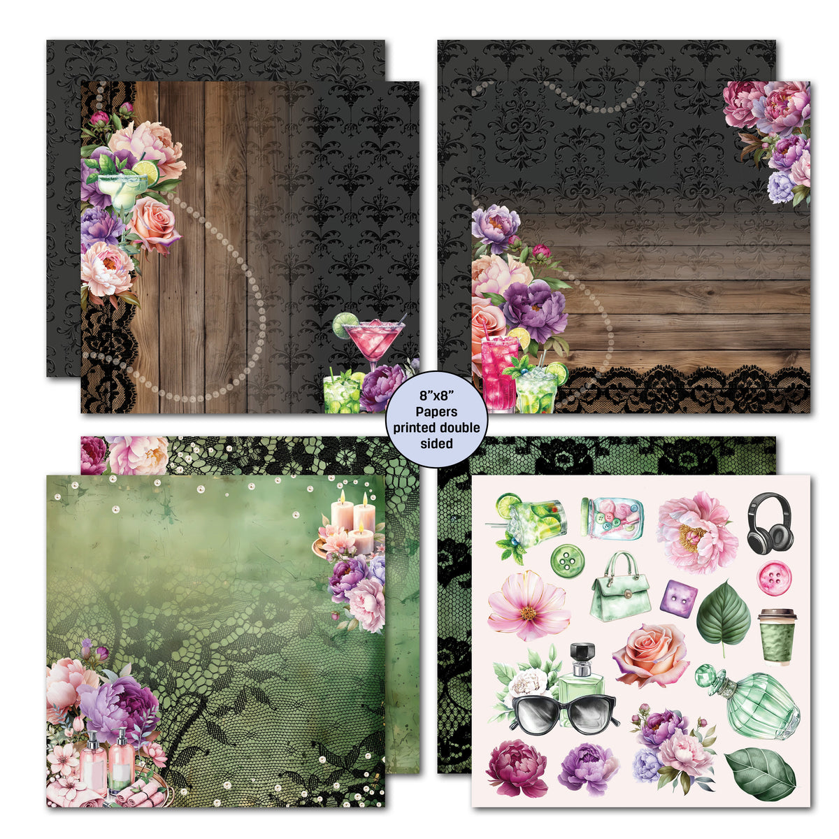 3Quarter Designs Girls Weekend 8x8 Paper Pack