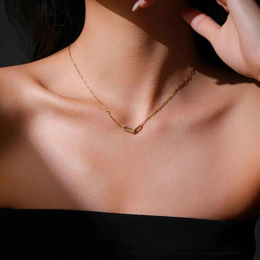 Modern Sterling Silver Link Necklace