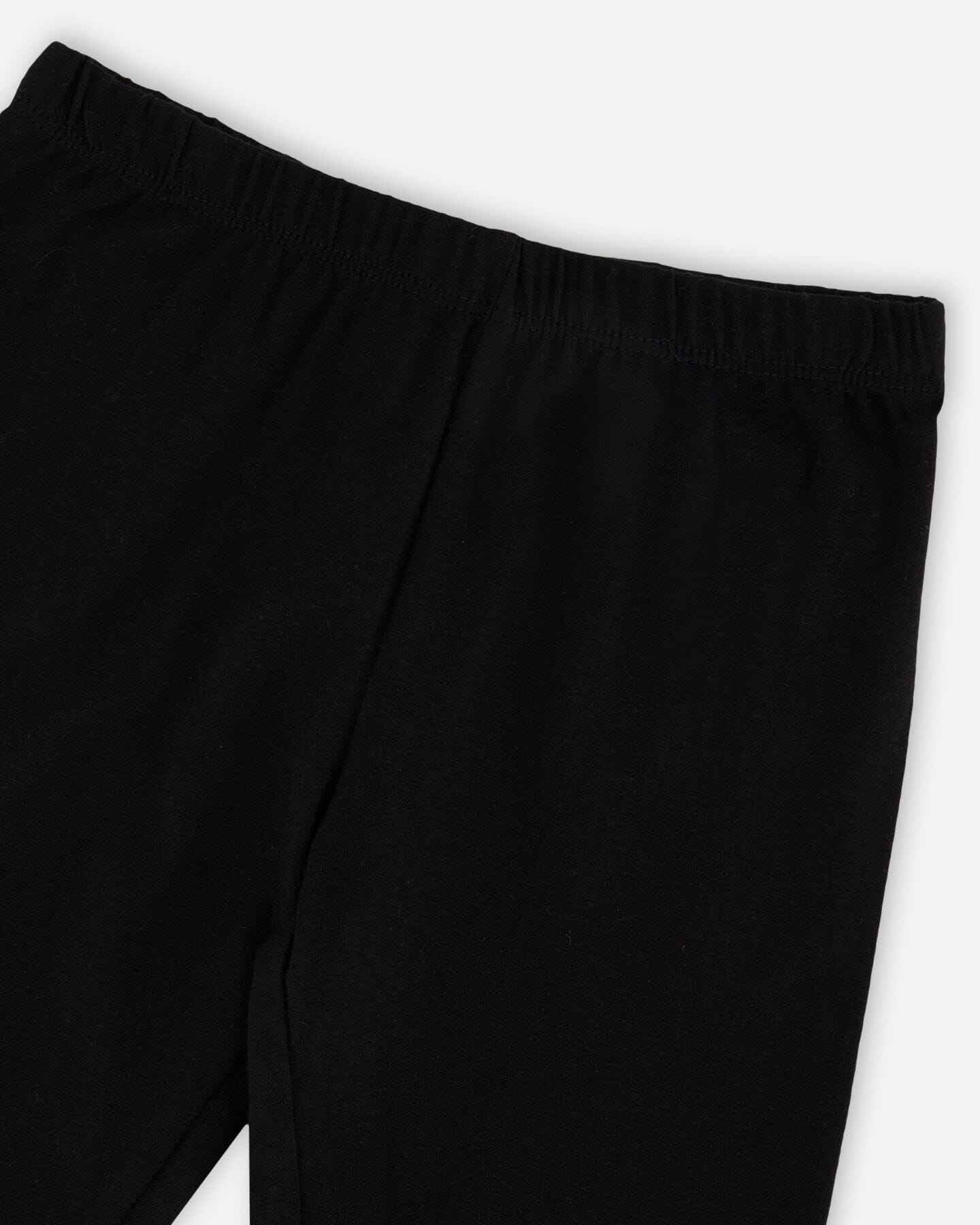 Organic Cotton Jersey Capri Black With Knee Foil Heart Print