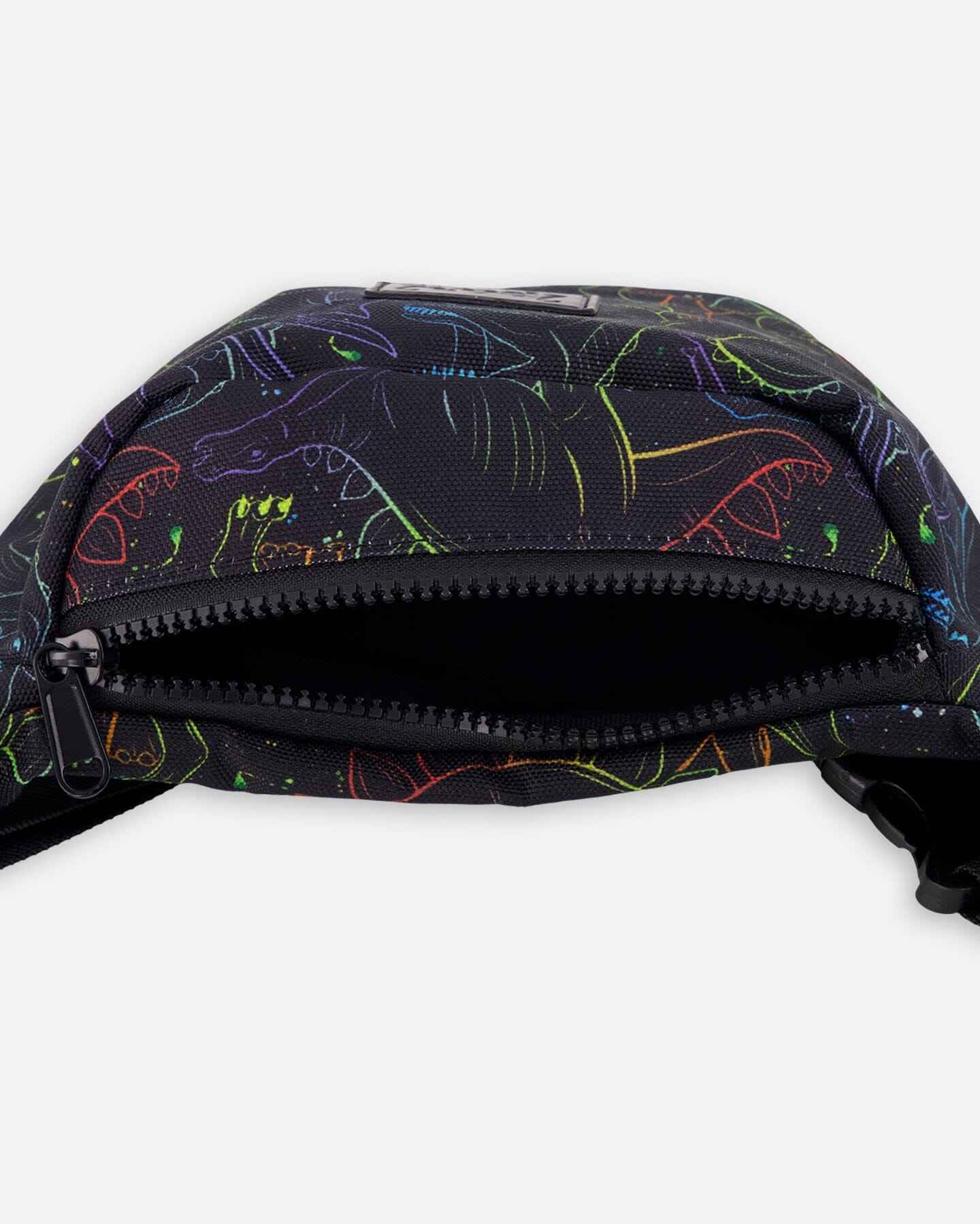 Fanny Pack Black Dinosaur Print