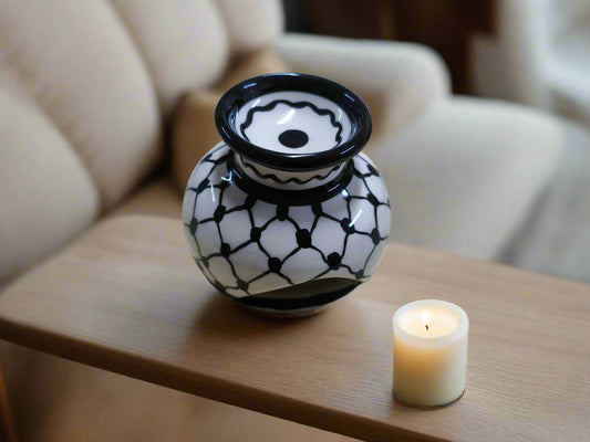 Handgefertigter Keramik-Kerzen- und Aromaölhalter | Verschiedene Muster