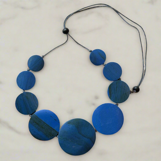 Wooden Flat Disk Necklace